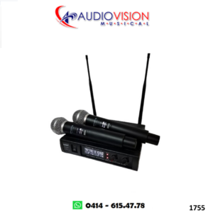 MICROFONO INALAMBRICO DE MANO 2 MICROFONOS UHF SA-VOCAL  By SAYPRO