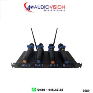 MICROFONO INALAMBRICO DE MANO 4 MICROFONOS UHF STW-400H4  By SOUNDTRACK