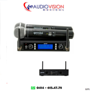 MICROFONO INALAMBRICO DE MANO 2 MICROFONOS UHF UHF-6200M  By GEMINI