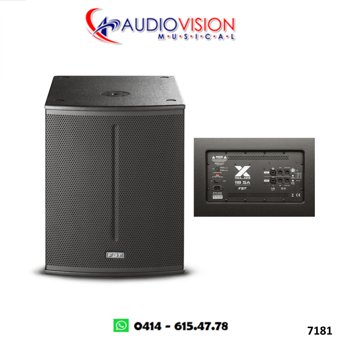 CORNETA AMPLIFICADA 18" 1.200W SUB X-SUB 118SA By FBT