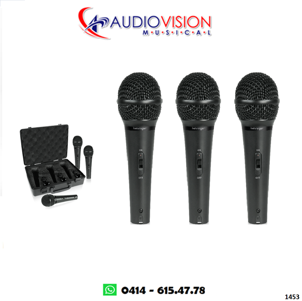 MICROFONO DE MANO KIT MALETA CON 3 MICROFONOS XM1800 BEHRINGER