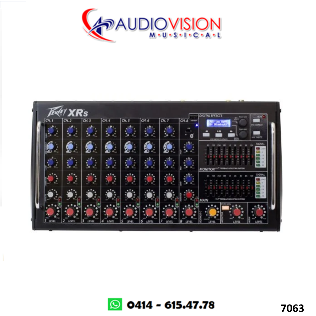 CONSOLA AMPLIFICADA 08 CANALES 1.000W BT EFECTOS DIG XR-S By PEAVEY